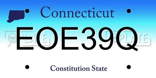 EOE39Q Connecticut License Plate