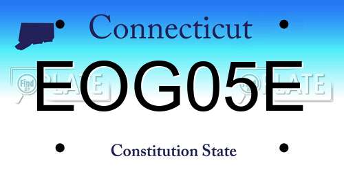 EOG05E Connecticut License Plate