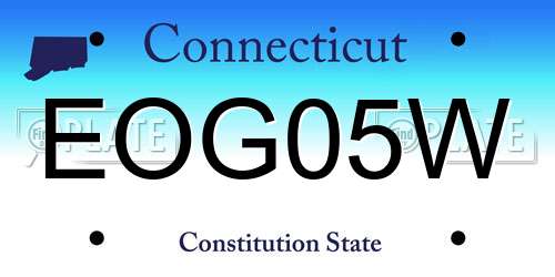 EOG05W Connecticut License Plate