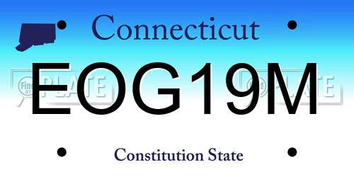 EOG19M Connecticut License Plate