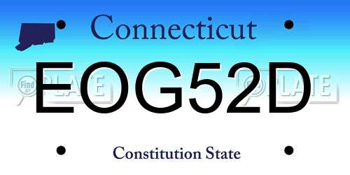 EOG52D Connecticut License Plate