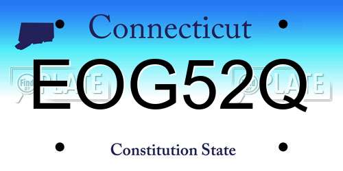 EOG52Q Connecticut License Plate