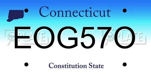 EOG57O Connecticut License Plate