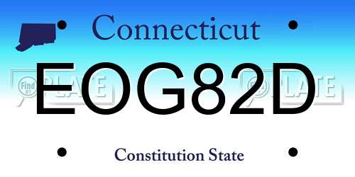 EOG82D Connecticut License Plate