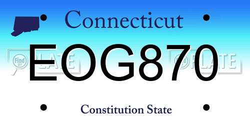 EOG870 Connecticut License Plate