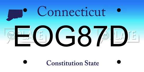 EOG87D Connecticut License Plate