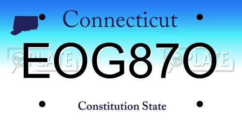 EOG87O Connecticut License Plate