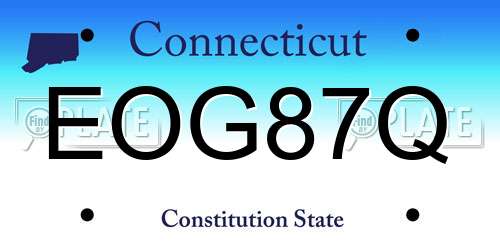 EOG87Q Connecticut License Plate