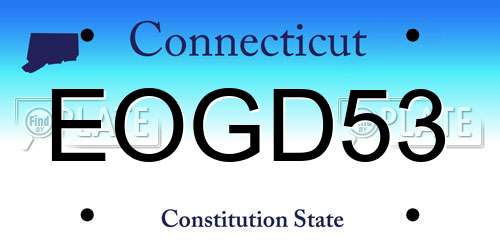 EOGD53 Connecticut License Plate