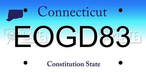 EOGD83 Connecticut License Plate