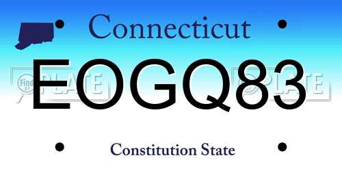 EOGQ83 Connecticut License Plate