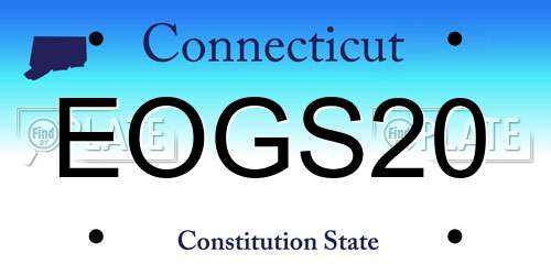 EOGS20 Connecticut License Plate