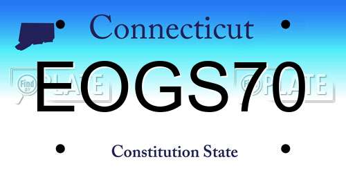EOGS70 Connecticut License Plate
