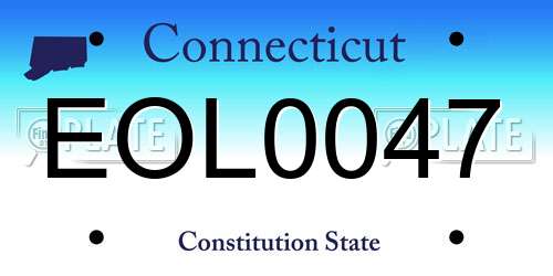 EOL0047 Connecticut License Plate