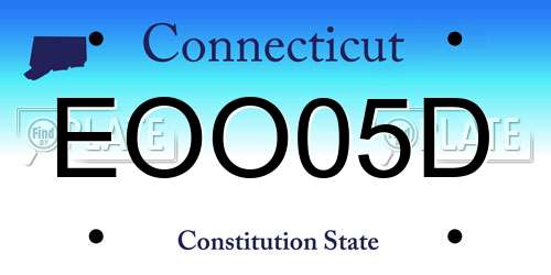 EOO05D Connecticut License Plate
