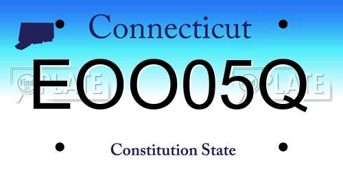 EOO05Q Connecticut License Plate