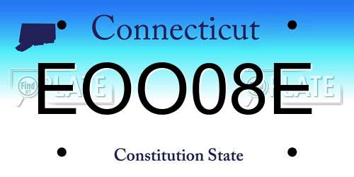 EOO08E Connecticut License Plate