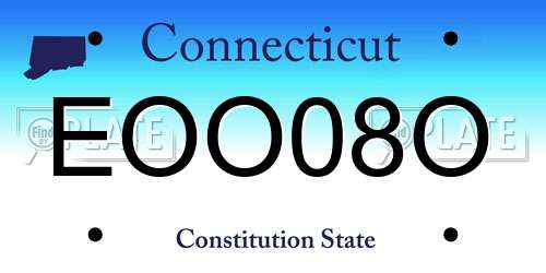 EOO08O Connecticut License Plate