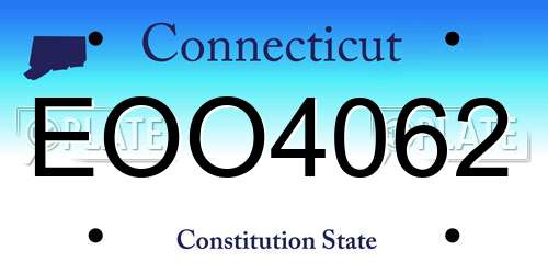 EOO4062 Connecticut License Plate