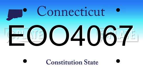 EOO4067 Connecticut License Plate