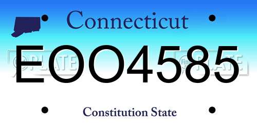 EOO4585 Connecticut License Plate