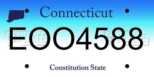 EOO4588 Connecticut License Plate