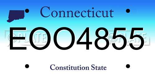 EOO4855 Connecticut License Plate
