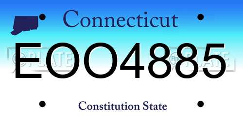 EOO4885 Connecticut License Plate