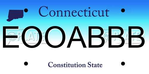EOOABBB Connecticut License Plate