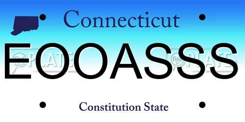 EOOASSS Connecticut License Plate