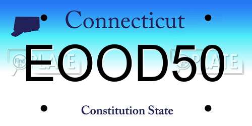 EOOD50 Connecticut License Plate