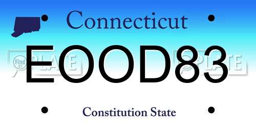 EOOD83 Connecticut License Plate