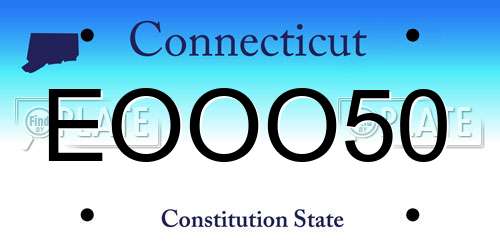 EOOO50 Connecticut License Plate