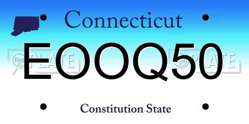 EOOQ50 Connecticut License Plate