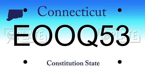 EOOQ53 Connecticut License Plate