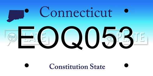 EOQ053 Connecticut License Plate