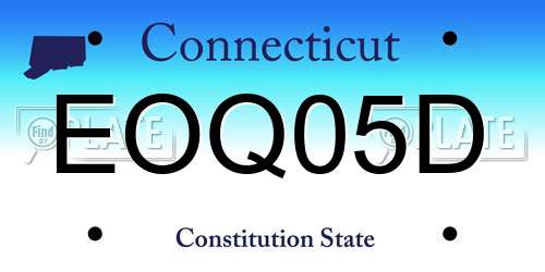 EOQ05D Connecticut License Plate