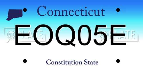 EOQ05E Connecticut License Plate