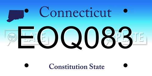 EOQ083 Connecticut License Plate
