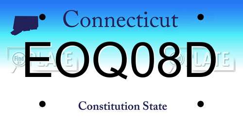 EOQ08D Connecticut License Plate