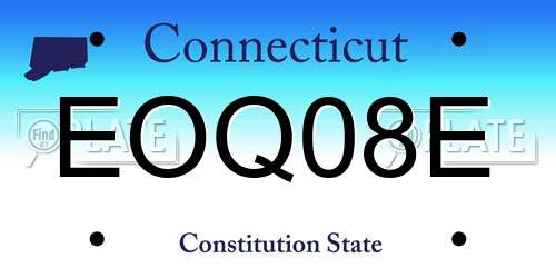 EOQ08E Connecticut License Plate
