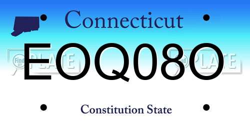 EOQ08O Connecticut License Plate