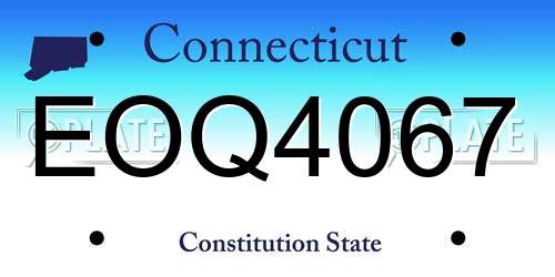 EOQ4067 Connecticut License Plate