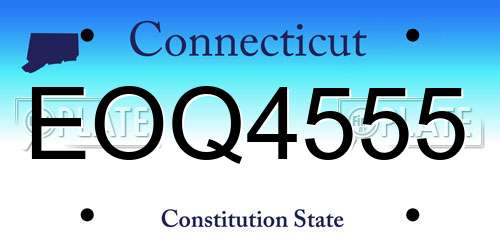 EOQ4555 Connecticut License Plate