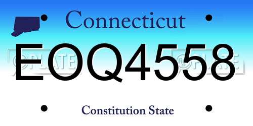 EOQ4558 Connecticut License Plate