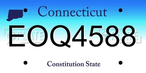 EOQ4588 Connecticut License Plate