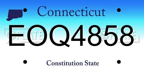 EOQ4858 Connecticut License Plate