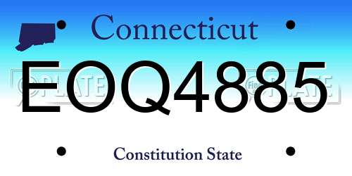 EOQ4885 Connecticut License Plate