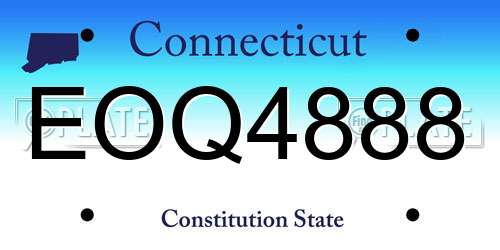 EOQ4888 Connecticut License Plate