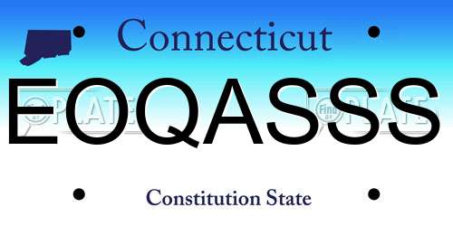 EOQASSS Connecticut License Plate